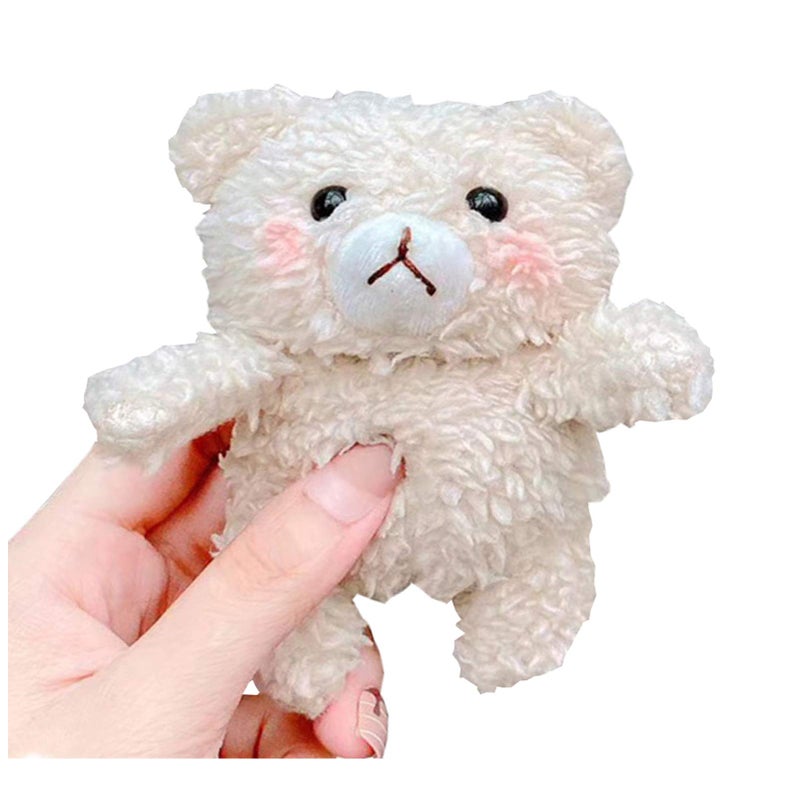 SGVAHY Furry Case for AirPods Pro 2nd/1st Generation Funny Cute 3D Cartoon Plush Design Bear Beige Soft Warm Fluffy AirPod Pro 2 Cover with Keychain Kawaii Anti-Fall Protective Case Women Girls - Image 1